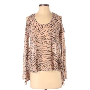 Lovers + Friends Cold Shoulder Top Abstract Print XS